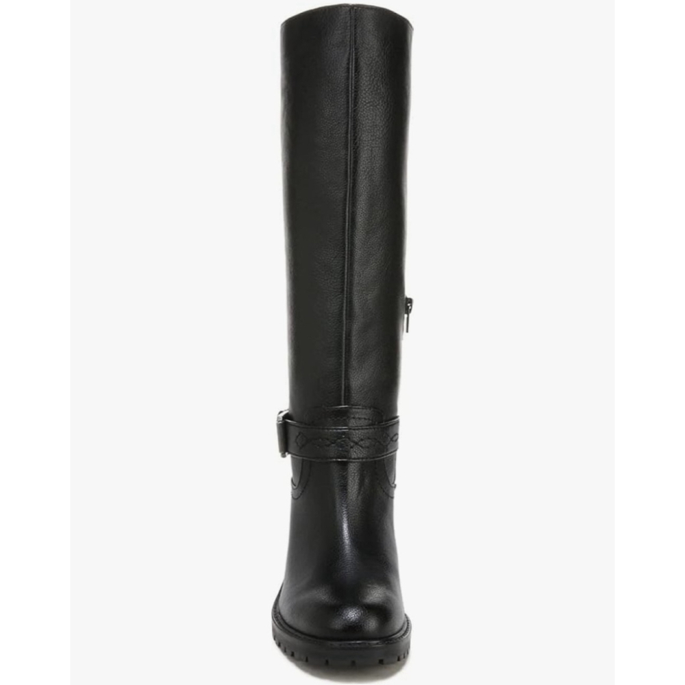 Zodiac Modern Western Moto Knee Height Tall Boots SZ 7 M REGULAR Calf BLACK - Picture 4 of 15